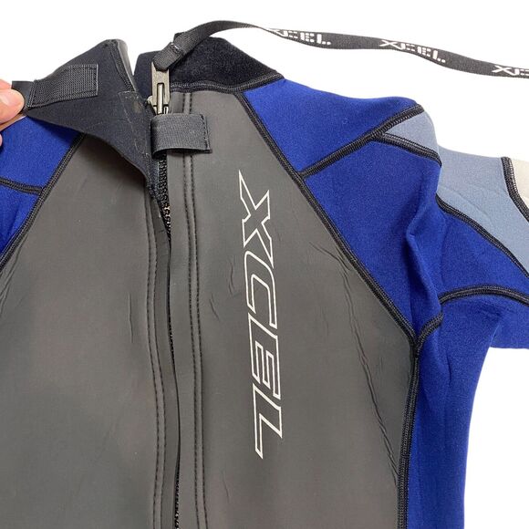 Xcel Axis 2mm Hydroflex Shorty Wetsuit Size Small Navy Gray Nylon Back Zipper - Picture 6 of 16